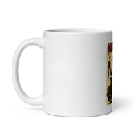 White 11 oz Monster Mugs 010 ceramic mug with handle on the left
