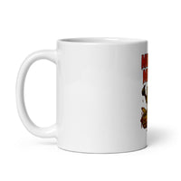 White 11 oz Monster Mugs 013 ceramic mug with handle on the left