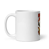 White 11 oz Monster Mugs 012 ceramic mug with handle on the left