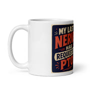 Vacation Mode ceramic mug, left-side product mockup