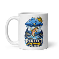 Perfect Fishing Weather angler mug, 11 oz handle on left