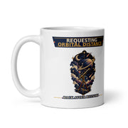 Requesting Orbital Distance astronaut mug, 11 oz handle on left