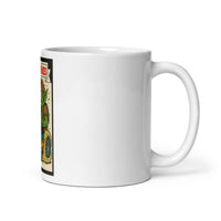 White 11 oz Monster Mugs 004 ceramic mug with handle on the right