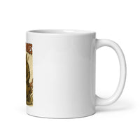 White 11 oz Monster Mugs 010 ceramic mug with handle on the right