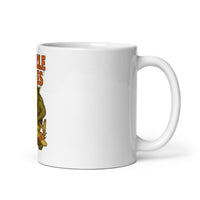 White 11 oz Monster Mugs 012 ceramic mug with handle on the right