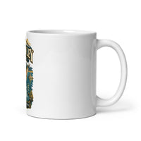 Crowley Lake Eastern Sierra mug, 11 oz mockup with handle on right