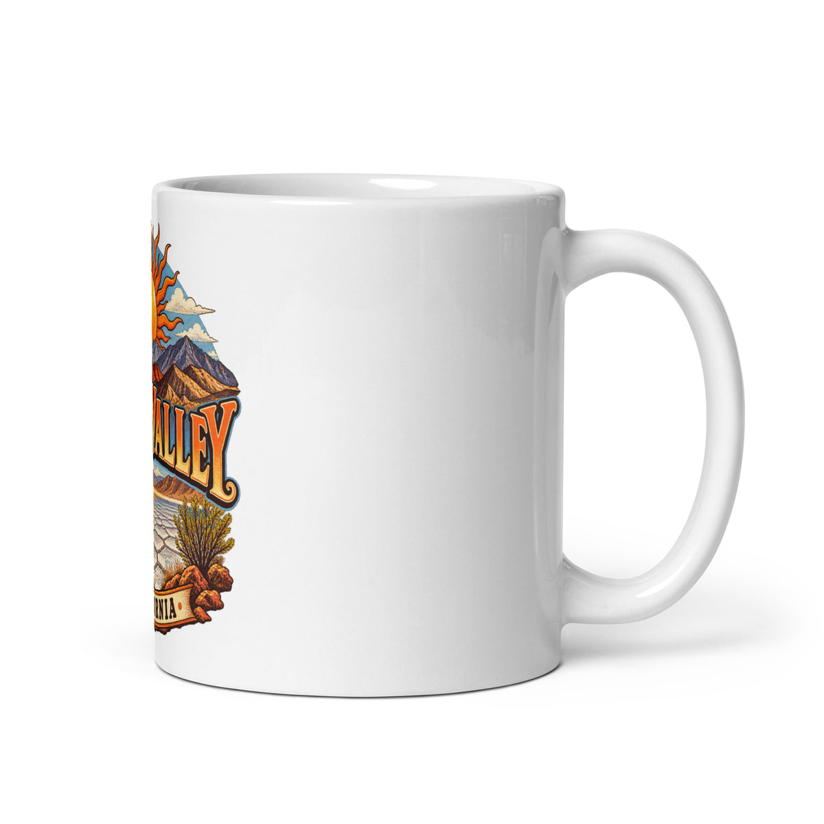 Death Valley California ceramic mug, 11 oz mockup with handle on right