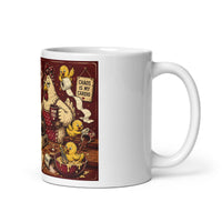 Funny Chicken ceramic mug, right-side product mockup