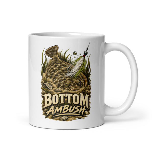 Bottom Ambush flatfish mug, handle on right