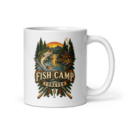 Fish Camp Forever fishing mug, 11 oz handle on right