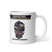 Requesting Orbital Distance astronaut mug, 11 oz handle on right