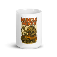 Front view of white 15 oz Monster Mugs 011 ceramic coffee mug