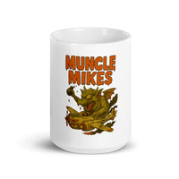 Front view of white 15 oz Monster Mugs 013 ceramic coffee mug