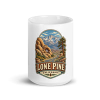 Lone Pine Scenic Road ceramic mug, 15 oz front-view product mockup