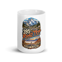 Highway 395 Road Trip ceramic mug, 15 oz front-view product mockup