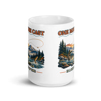 One More Cast Is a Unit of Time fishing mug, 15 oz front view