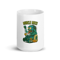 Hot Rods and Monsters 002 T-Shirt — Muncle Mikes white coffee mug front view — 15 oz