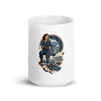Vintage Aviation Pin-Up T-Shirt – Edition 37 white coffee mug front view — 15 oz