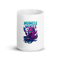 Muncle Mikes Hot Rod and Rat Rod Shirt Mayhem! Monster Rods! (005) white coffee mug front view — 15 oz