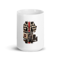 Number 32 Checkered Roadster Coffee Mug product mockup 2