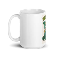 White 15 oz Monster Mugs 003 ceramic mug with handle on the left