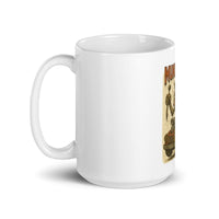 White 15 oz Monster Mugs 010 ceramic mug with handle on the left