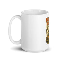 White 15 oz Monster Mugs 011 ceramic mug with handle on the left