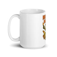 White 15 oz Monster Mugs 012 ceramic mug with handle on the left