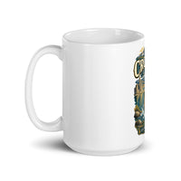 Crowley Lake Eastern Sierra mug, 15 oz mockup with handle on left
