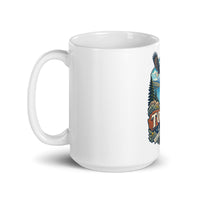 Topaz Lake California Eastern Sierra mug, 15 oz mockup with handle on left