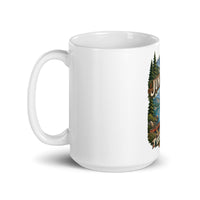June Lake Cabin ceramic mug, 15 oz mockup with handle on left