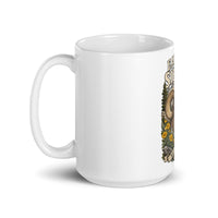 Eastern Sierra bighorn ceramic mug, 15 oz mockup with handle on left