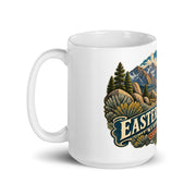 Eastern Sierra Scenic ceramic mug, 15 oz mockup with handle on left