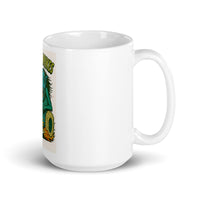 White 15 oz Monster Mugs 003 ceramic mug with handle on the right