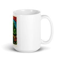 White 15 oz Monster Mugs 005 ceramic mug with handle on the right