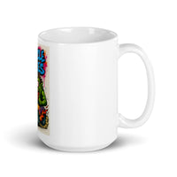 White 15 oz Monster Mugs 008 ceramic mug with handle on the right