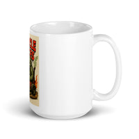 White 15 oz Monster Mugs 009 ceramic mug with handle on the right