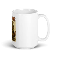 White 15 oz Monster Mugs 010 ceramic mug with handle on the right