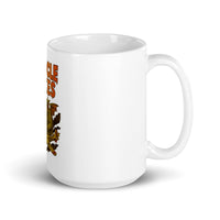 White 15 oz Monster Mugs 013 ceramic mug with handle on the right