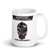 Requesting Orbital Distance astronaut mug, 15 oz handle on right