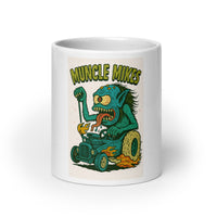 Front view of white 20 oz Monster Mugs 003 ceramic coffee mug
