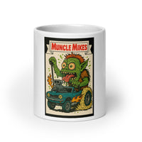 Front view of white 20 oz Monster Mugs 004 ceramic coffee mug