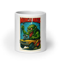 Front view of white 20 oz Monster Mugs 005 ceramic coffee mug
