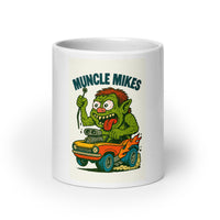 Front view of white 20 oz Monster Mugs 006 ceramic coffee mug