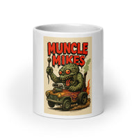 Front view of white 20 oz Monster Mugs 009 ceramic coffee mug
