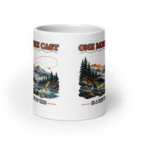 One More Cast Is a Unit of Time fishing mug, 20 oz front view