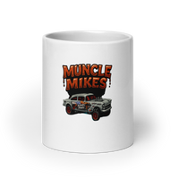Muncle Mikes Hot Rod and Rat Rod Shirt Mayhem! Bombs Away Gasser white coffee mug front view — 20 oz