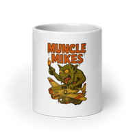 Muncle Mikes Hot Rod and Rat Rod Shirt Mayhem! Monster Rods! (001) white coffee mug front view — 20 oz