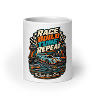 Race Build Tune Repeat Coffee Mug product mockup 3