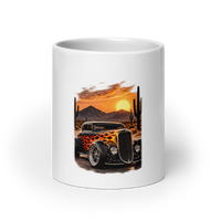 Desert Sunset Flame Coupe Coffee Mug product mockup 3
